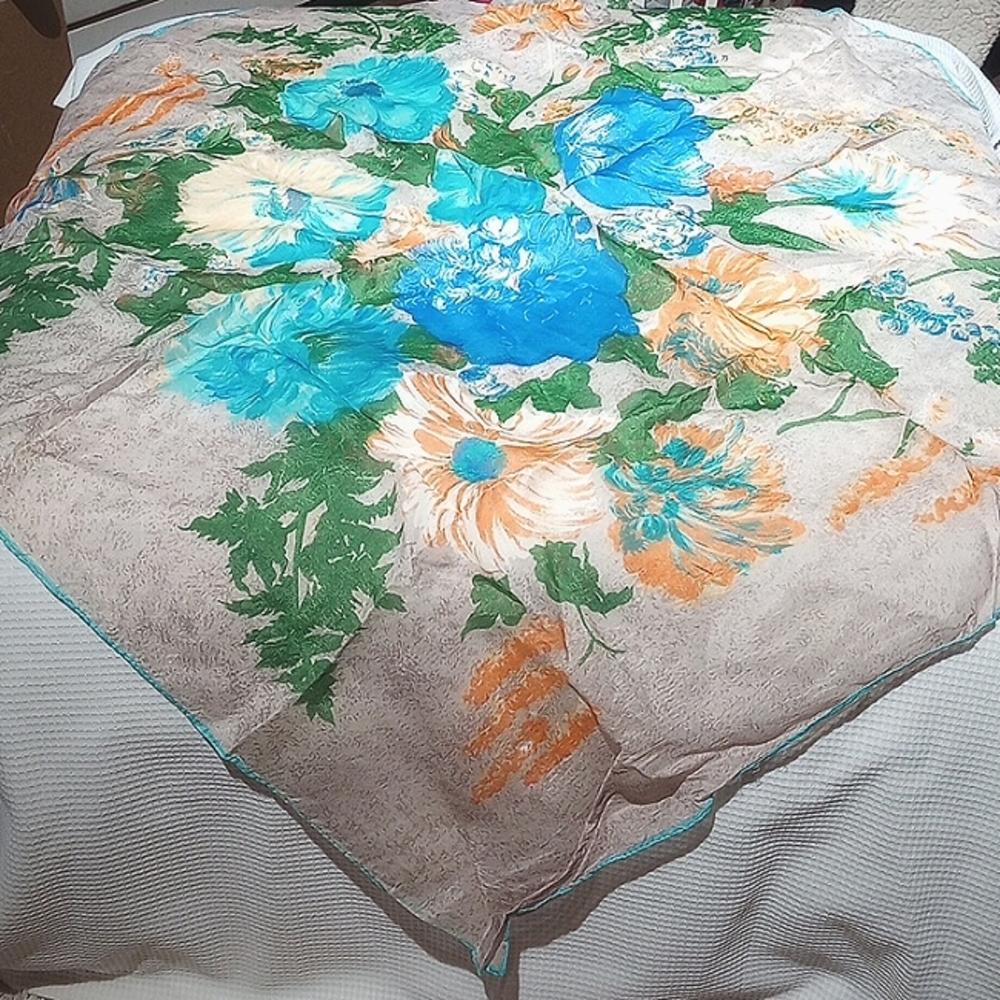Beautiful Floral Scarf made in (30s or 40s)  100% Rayon